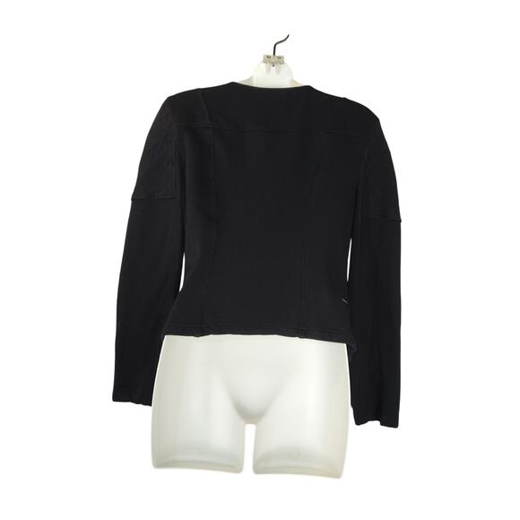 Candies Womens Large Asymmetric Zip Sweatshirt Blazer Black Stretch Moto Y2K - Picture 6 of 11